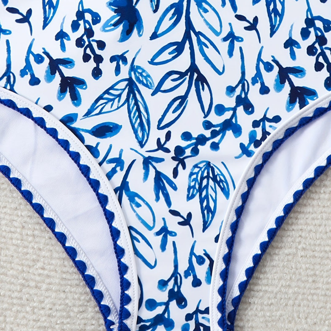 Damen Hochtailliertes Bikiniset mit floralem Design R&B