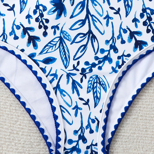 Damen Hochtailliertes Bikiniset mit floralem Design R&B