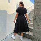 Damen Wickelkleid mit elegantem Schlitz und taillierter Silhouette R&B