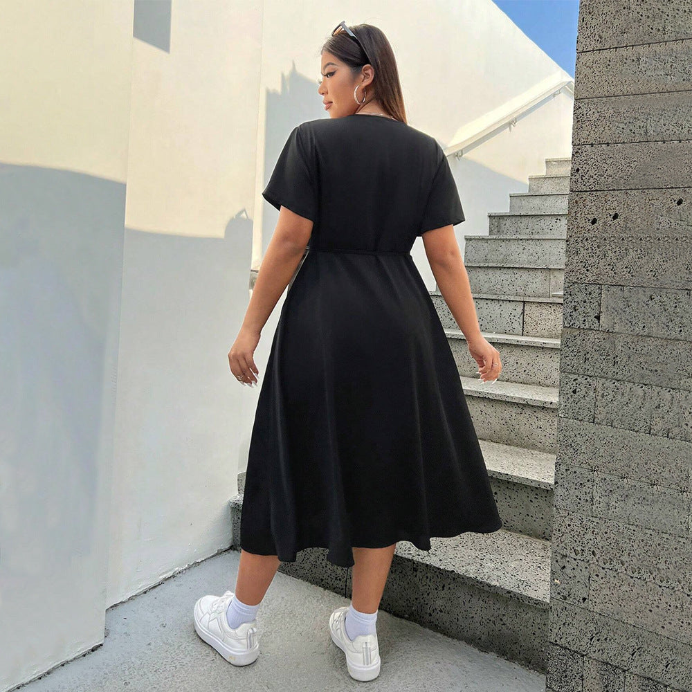 Damen Wickelkleid mit elegantem Schlitz und taillierter Silhouette R&B