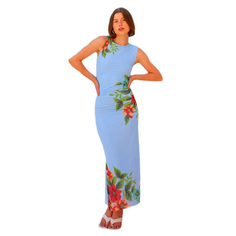 Damen Maxikleid mit floralem Muster und figurbetontem Schnitt R&B