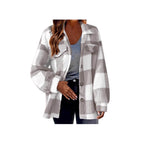 Damen Pelz-ähnliche Karomuster Jacke R&B