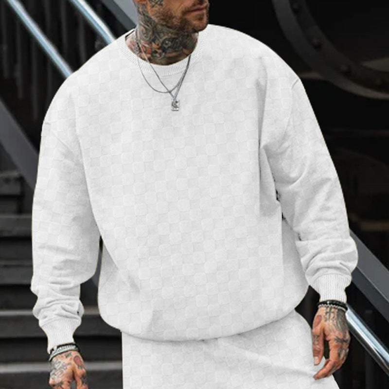 Herren lässiger oversized Sweatshirt mit strukturiertem Design R&B