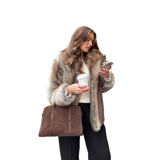Damen luxuriöse Kunstfelljacke R&B