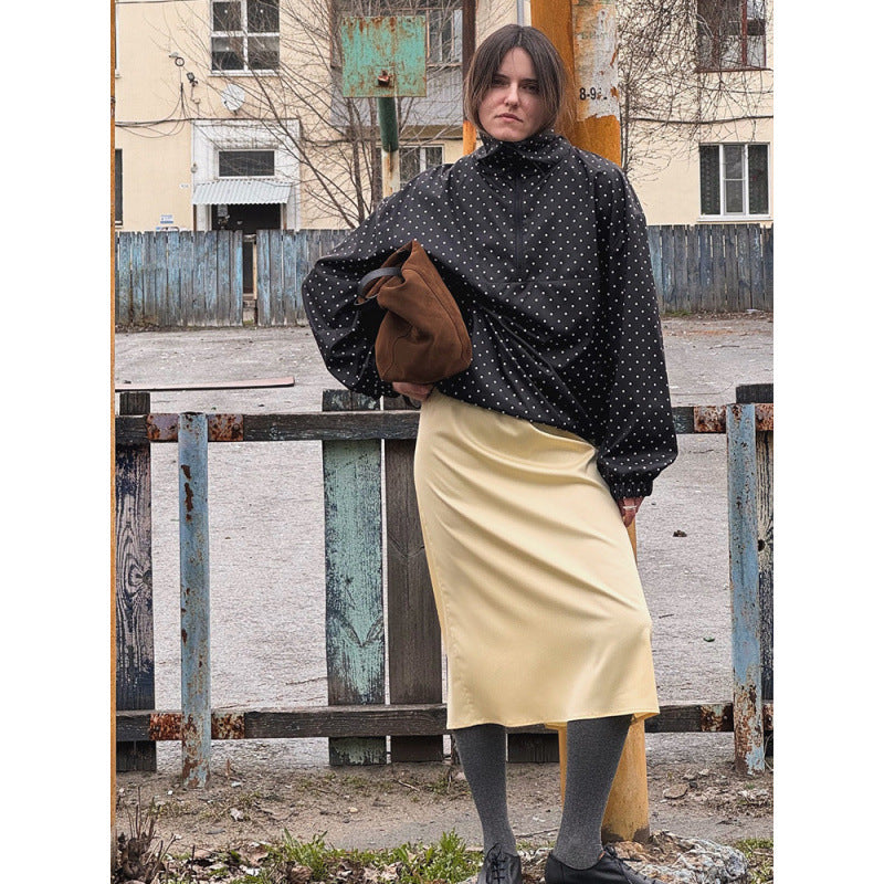 Damen modische Übersize Jacke mit Punkten R&B