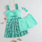 Damen Figurumspielender Tankini mit modischem Rock R&B