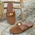 Damen trendige Netz-Sandalen mit glänzenden Akzenten und komfortablem Fußbett R&B