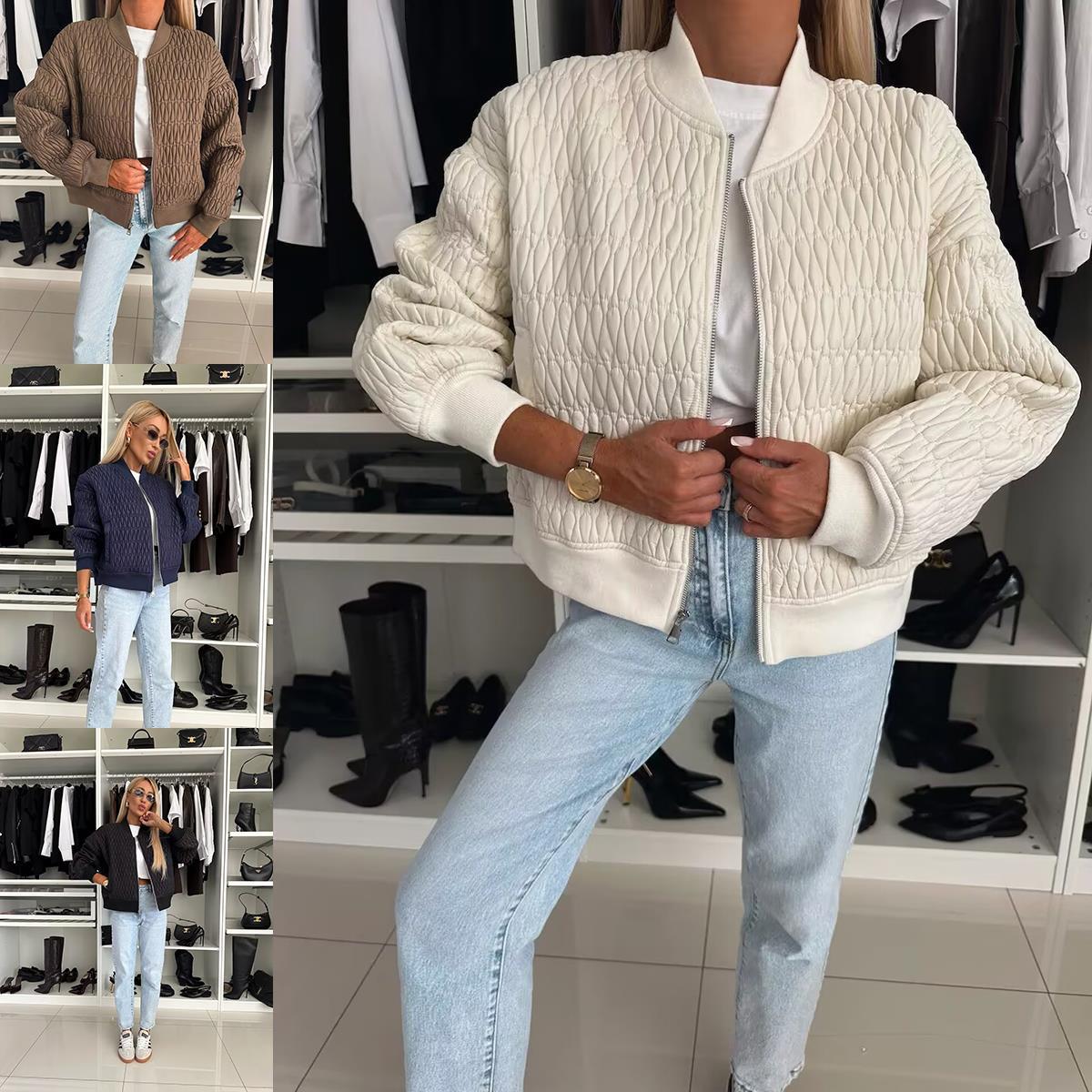 Damen Steppjacke mit komfortabler Passform und elastischen Bündchen R&B