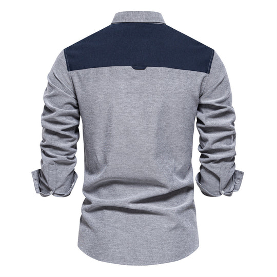 Herren Baumwollhemd mit modernem Schnitt und praktischem Brusttasche R&B