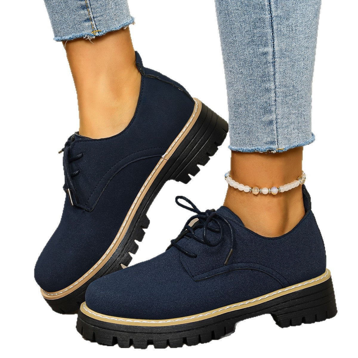 Damen Schnürschuhe mit robustem Profil und modischem Obermaterial R&B