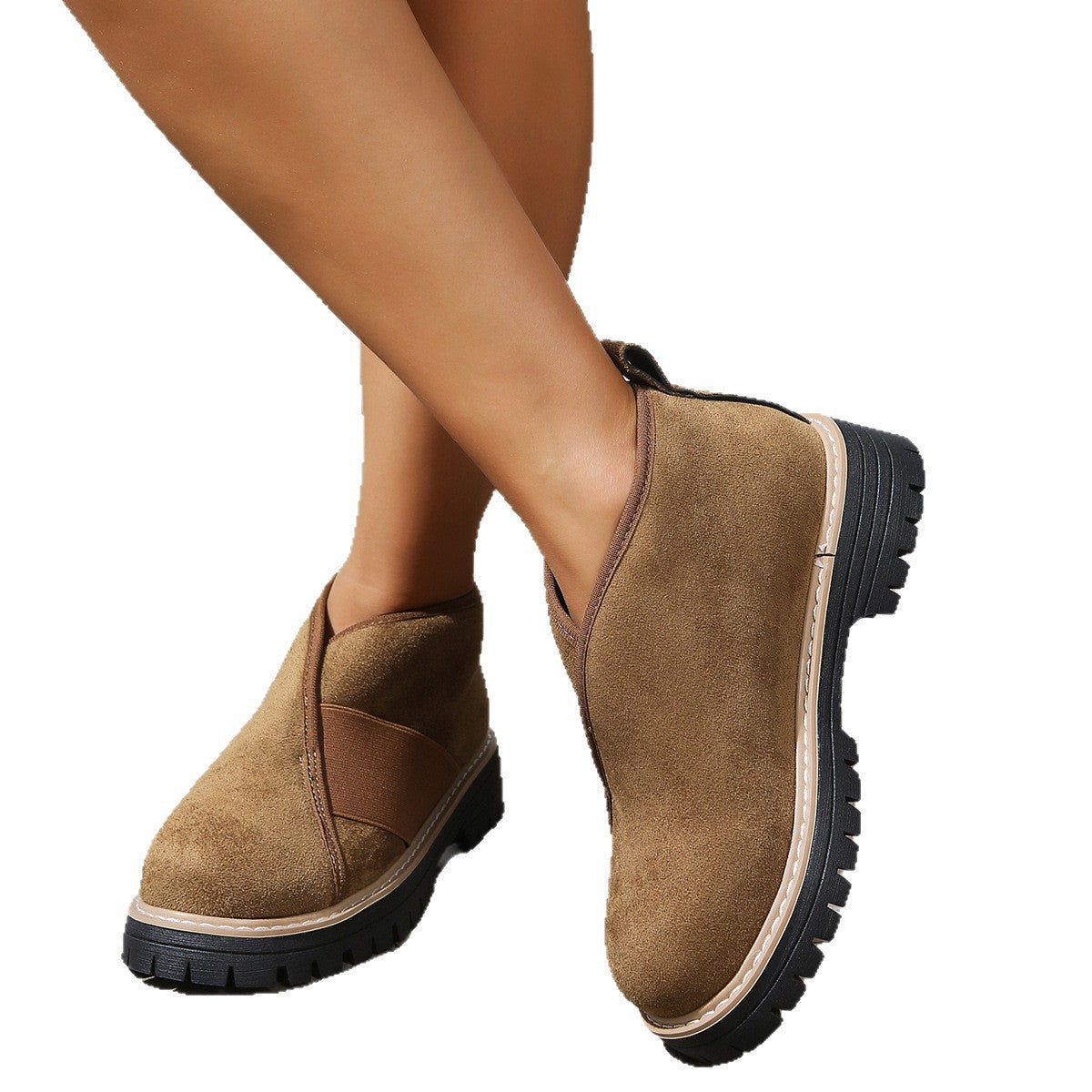 Damen modische Chelsea-Stiefel mit rutschfester Sohle und elastischem Einsatz R&B