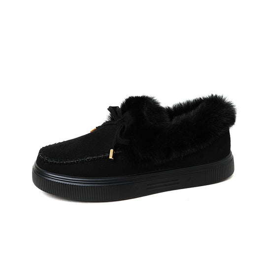 Damen Sneakers mit kuscheligem Fellkragen R&B