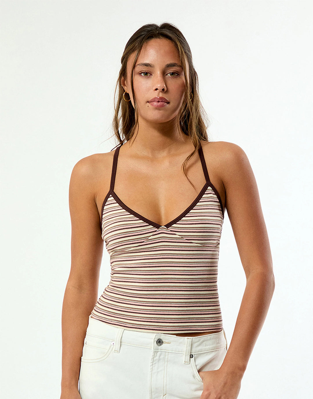 Damen Camisole-Top im lässigen Streifendesign mit verstellbaren Trägern R&B