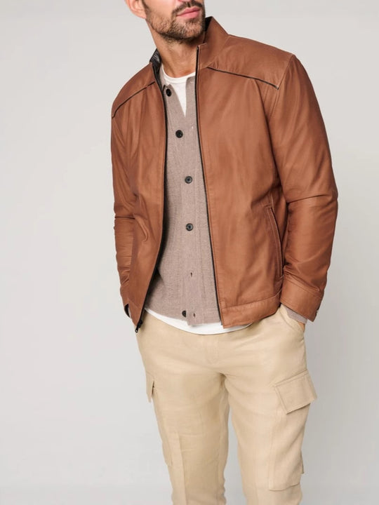Herren jacke mit elegantem Stehkragen und seitlichen Reißverschlusstaschen R&B