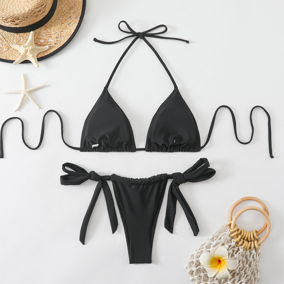 Damen Triangel-Bikini mit modischen Bindebändern R&B