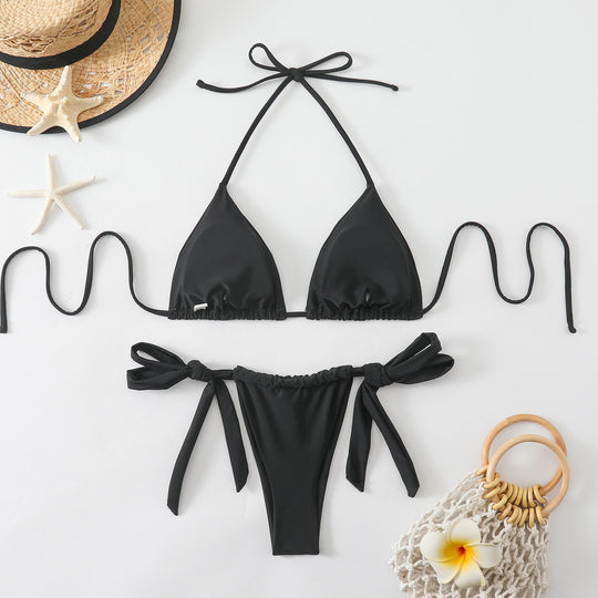 Damen Triangel-Bikini mit modischen Bindebändern R&B