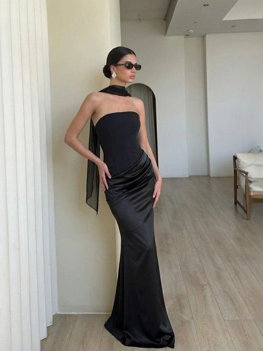 Damen Bodycon Abendkleid mit eleganter Drapierung R&B