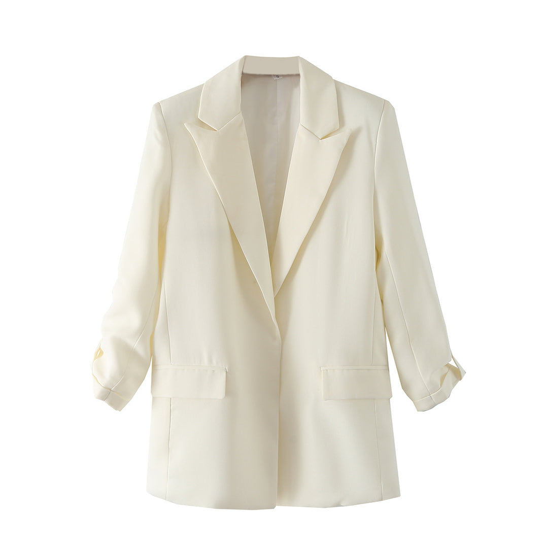 Damen elegante Blazerjacke mit modernem Schnitt und strukturiertem Gewebe R&B