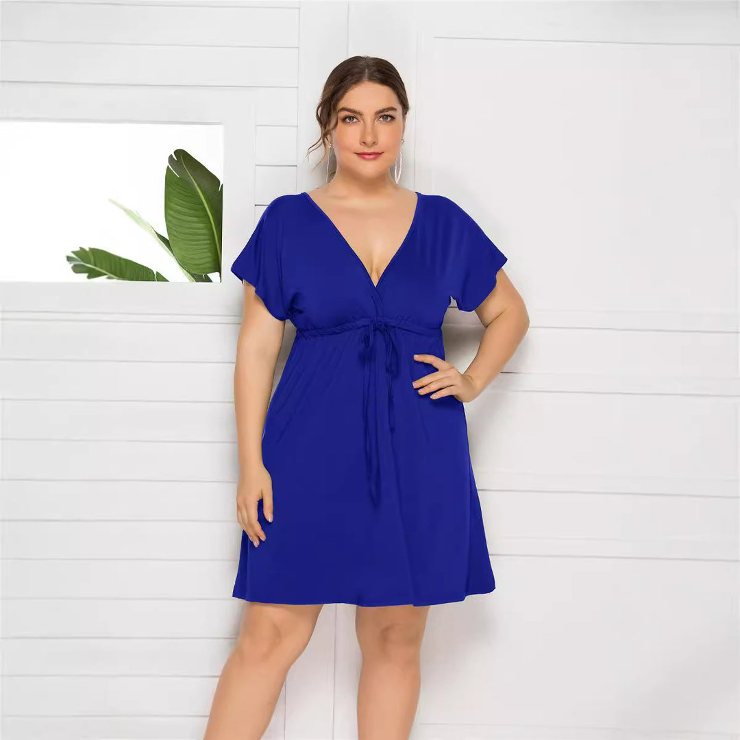 Damen Freizeitkleid mit modischem Wickeldetail R&B
