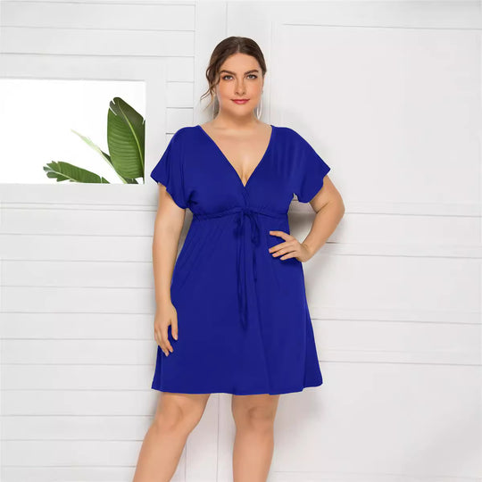 Damen Freizeitkleid mit modischem Wickeldetail R&B