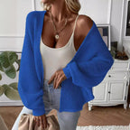 Damen Strickjacke mit modernem Waffelmuster und lässigem Schnitt