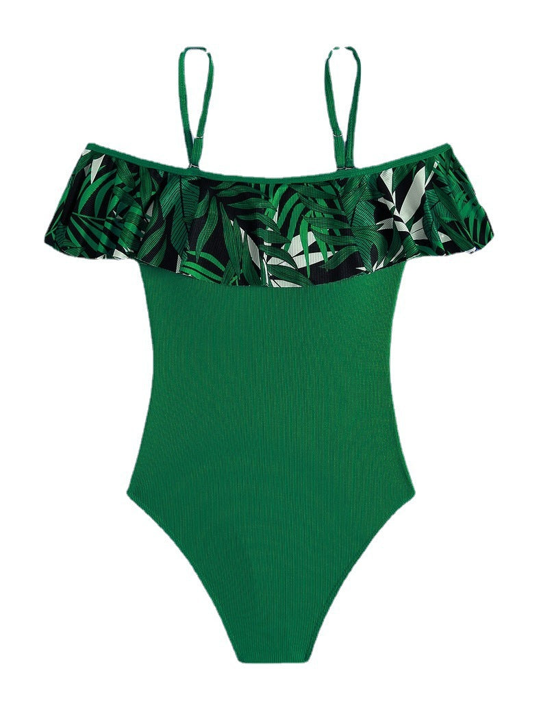 Damen Badeanzug mit floralem Volant R&B