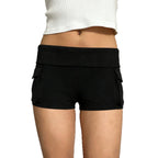 Damen Modische Shorts mit praktischen Taschen und hohem Bund R&B