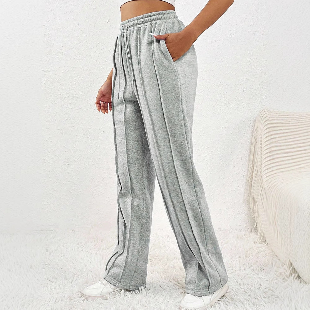 Damen lässige Plissee-Hose mit elastischem Bund R&B