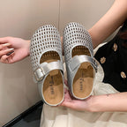 Damen Komfortable Riemchen-Clogs mit atemberaubendem Strickdesign