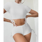 Damen Sportliches Crop-Top und Shorts-Set R&B