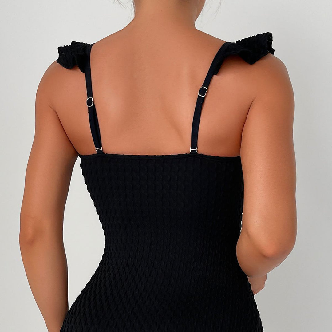 Damen luftiger Badeanzug mit raffinierten Rüschendetails R&B