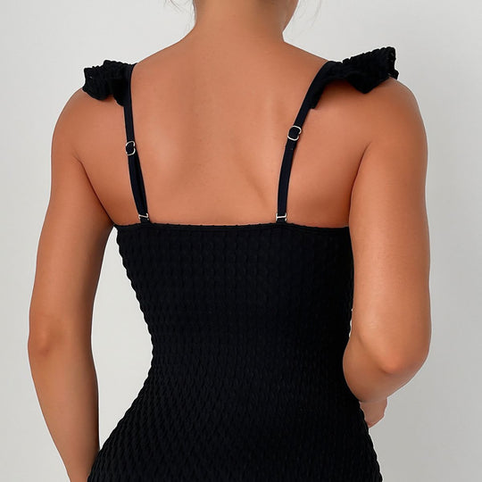 Damen luftiger Badeanzug mit raffinierten Rüschendetails R&B