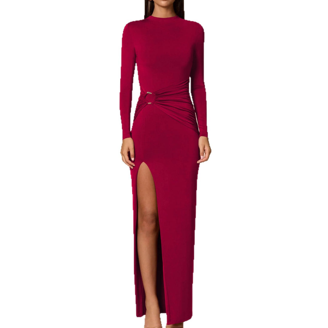 Damen Elegantes Maxikleid mit figurbetonendem Schnitt und hohem Schlitz R&B