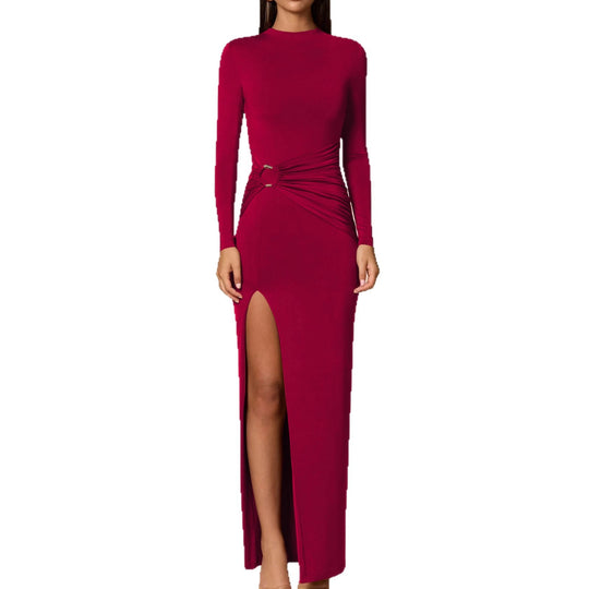 Damen Elegantes Maxikleid mit figurbetonendem Schnitt und hohem Schlitz R&B