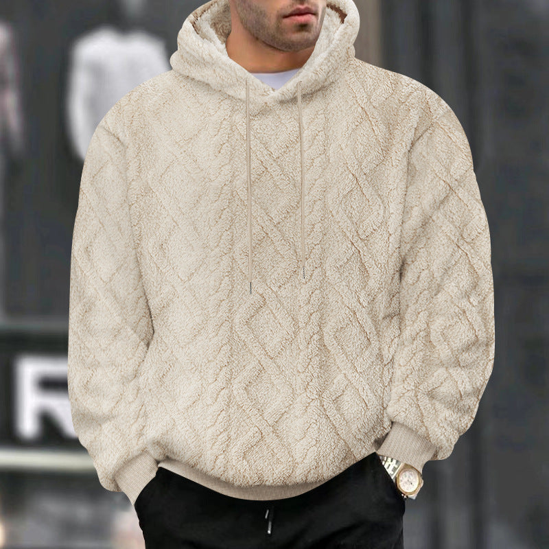 Herren kuscheliger Kapuzenpullover mit strukturiertem Design R&B