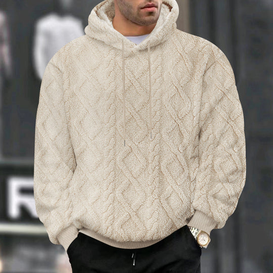 Herren kuscheliger Kapuzenpullover mit strukturiertem Design R&B