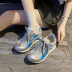 Damen Sportliche Sneakers mit atmungsaktiver Mesh-Oberfläche und reflektierenden Akzenten R&B