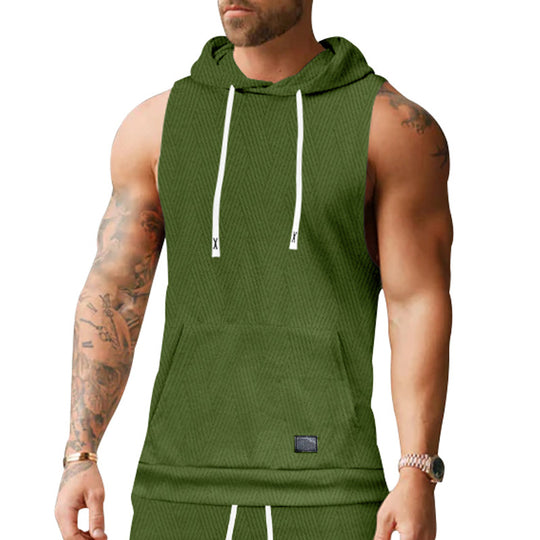 Unisex ärmelloses Kapuzenshirt mit Struktur R&B