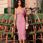 Damen Maxikleid mit verspieltem Muster R&B