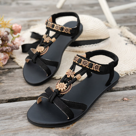 Damen modische Sandalen mit floralen Akzenten R&B