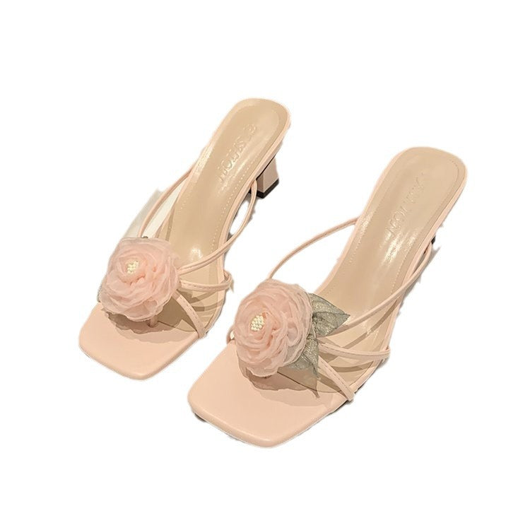 Damen elegante Sling-Badesandalen mit floralem Akzent R&B