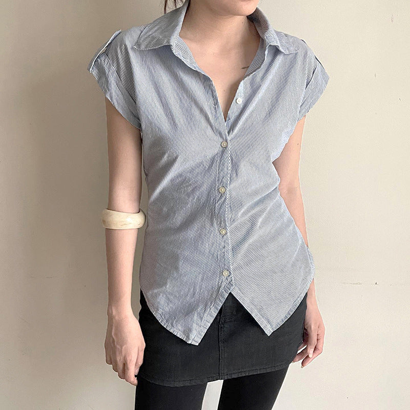 Damen elegante Bluse mit modernen Streifen R&B