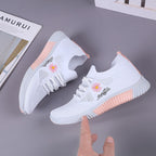 Damen modische Sneaker mit floralem Design und elastischem Einsatz R&B