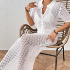 Damen elegantes Häkel-Kimono-Set R&B