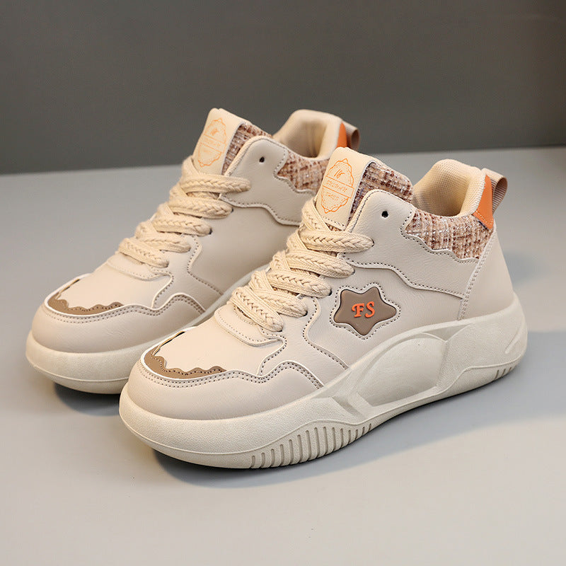 Damen modische High-Top Sneakers mit gepolstertem Kragen und rutschfester Sohle R&B