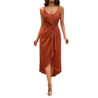Damen Etuikleid mit elegantem Wickel-Design und schwingendem Saum R&B