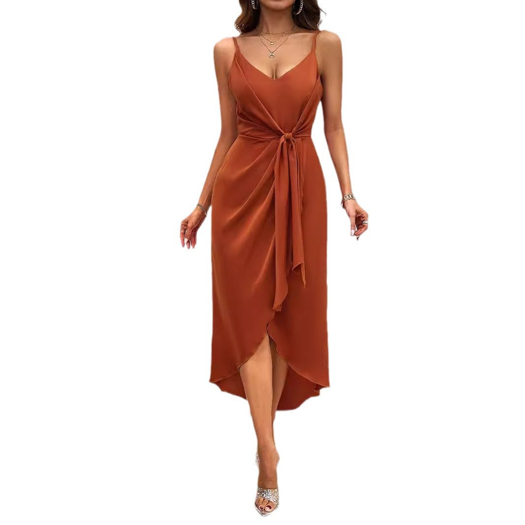 Damen Etuikleid mit elegantem Wickel-Design und schwingendem Saum R&B