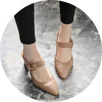 Damen Slingback-Pumps mit elegantem spitzen Design und komfortablem Blockabsatz