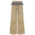 Damen Weite Freizeithose mit Rüschendetails und verstellbarem Bund R&B