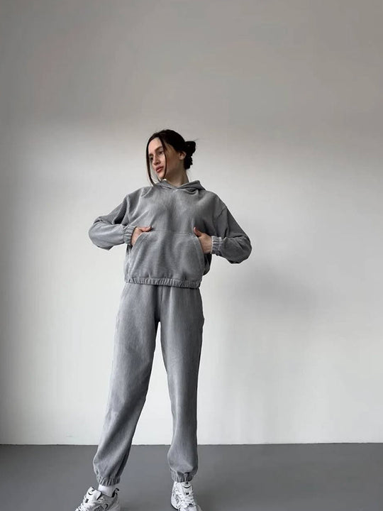 Damen Cord Lounge-Jogginganzug R&B